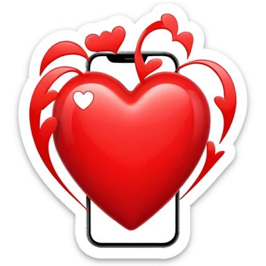 smartphone with a big heart sticker