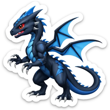 Black and Blue Venom-Stitch-Zekrom-Salandit-Sneasel-fusion, full body sticker