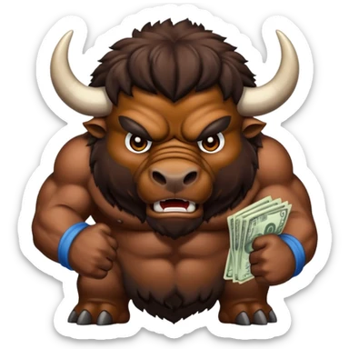 Angry buffalo, taking my money sticker