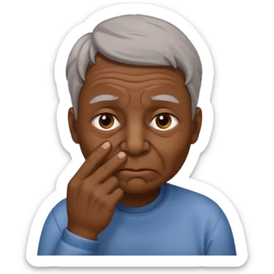 a. person smelling something bad sticker