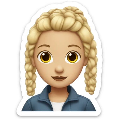 Girl with blonde hair with bun sticker