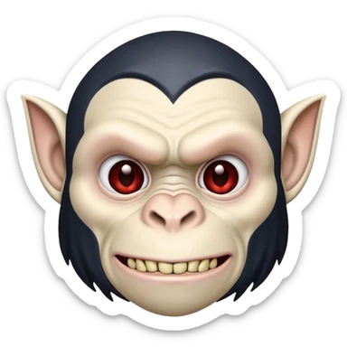 chimpanzee as batman vampire face *old emoji* sticker