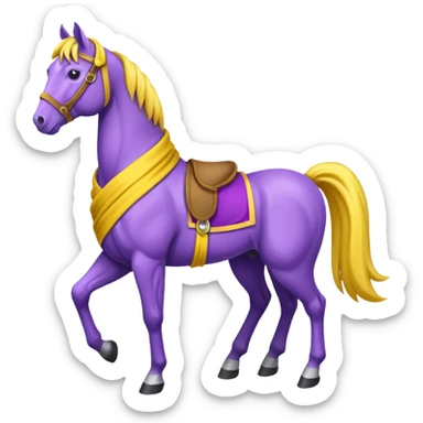 Purple horse wearing yellow scarf
 sticker