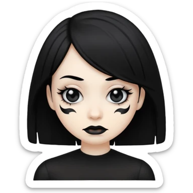 an emo emoji rolling its eyes sticker