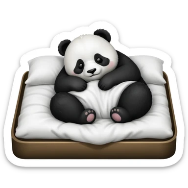 Panda tucked in bed  sticker
