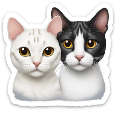 White Bengal cat and tuxedo cat sticker
