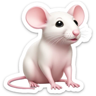 pale pink mouse sticker