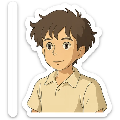 boy with slightly wavy hair sticker