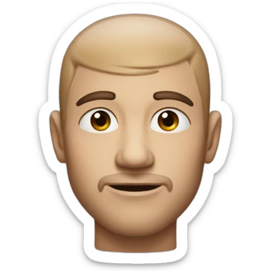 Man with well defined jawline and sucked in cheeks sticker