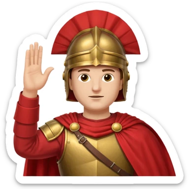 an ancient roman republic soldier doing a straight hand salute sticker