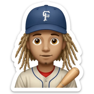dreadlock baseball player sticker