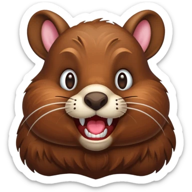 Beaver with bunny teeth sticker