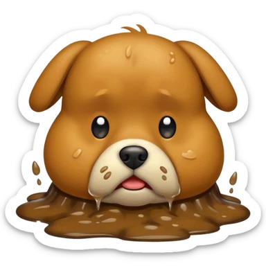 the dog is vomiting on the floor sticker