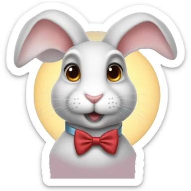 rabbit wearing bow tie sticker