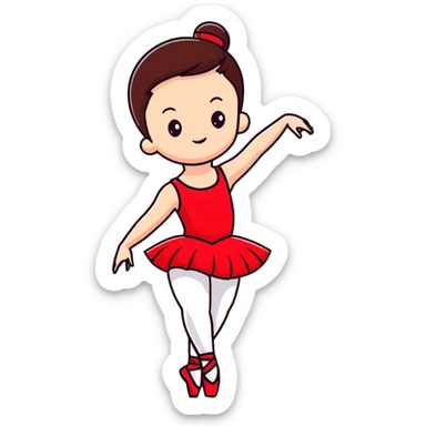 ballet dancer in cherry red dress, ballerina in red tutu sticker