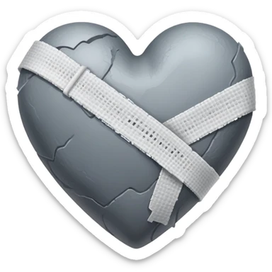 cuore grigio con fasciatura  sticker