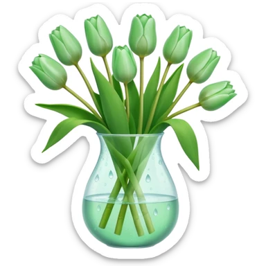 pastel green tulips sticker