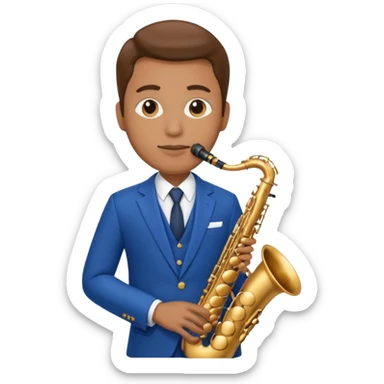 Saxophonist + blue suit sticker
