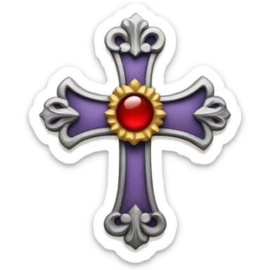 cross wih a crown sticker