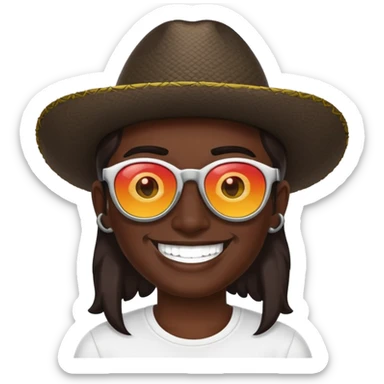 Dark skin Mexican with shades sticker