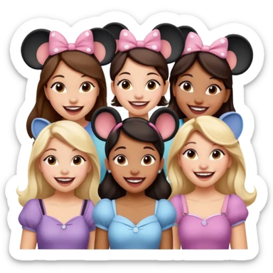Como si quatro chicas estuvieran en una atracción de Disney sticker