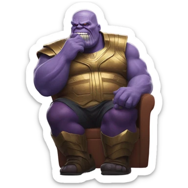 Overweight thanos drinking beer sticker