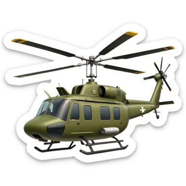 Huey helicopter sticker