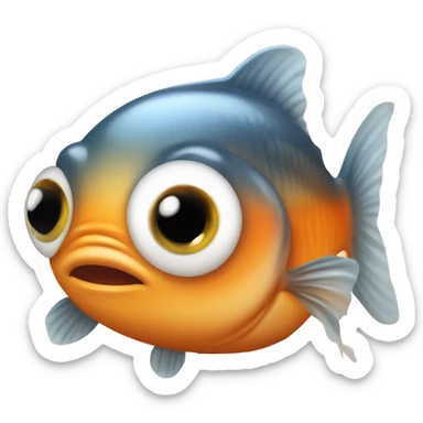Cute baby gold fish with big eyes  sticker