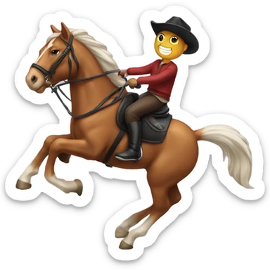 a cat riding a horse sticker