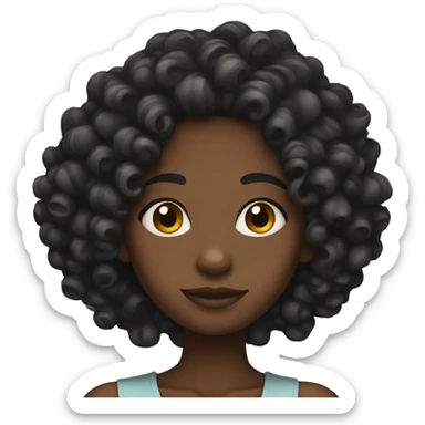 Black girl with curls sticker