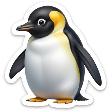 cinematic-adult-emperor-penguin-portrait-emoji,-head-tilted-playfully-and-inquisitively,-with-glossy,-pristine-plumage,-sparkling-eyes-filled-with-curiosity,-simplified-yet-irresistibly-adorable-features, black face sticker