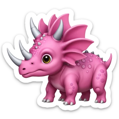 Triceratops cute pink 2d sticker