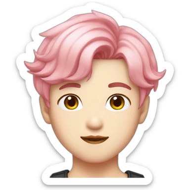 Jimin from BTS with pink hair sticker