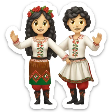 hungarian folk dancers sticker