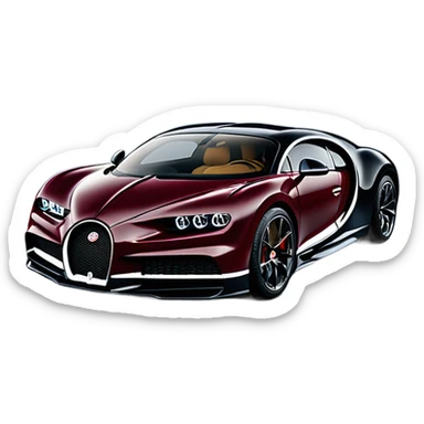 Burgundy Bugatti Chiron Super Sport sticker