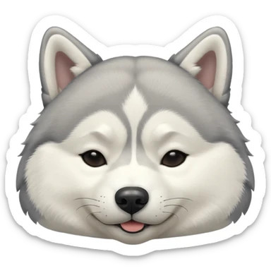 full size husky dog sleeping with eyes closed  sticker