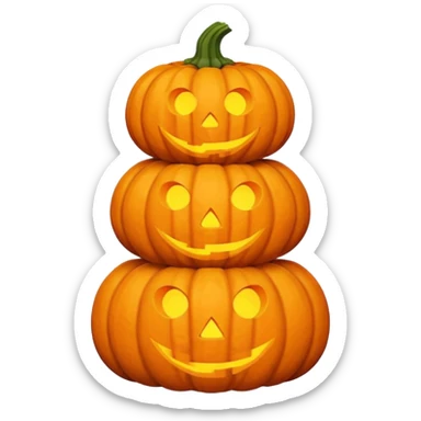 Pumpkin Stack – Three pumpkins stacked like a tower lantern sticker