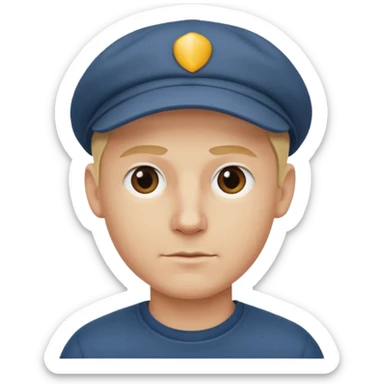 Homme fort blond chauve casquette sticker