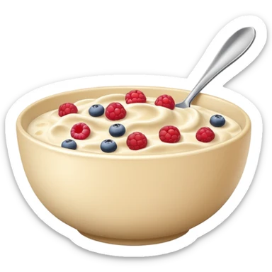 Beige cereal yogurt bowl sticker