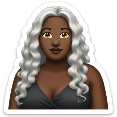 stunning black beauty, fat woman long black hair sticker