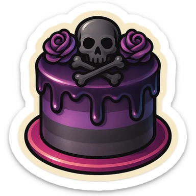 gothic cake, retro stickers style sticker