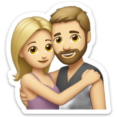 bearded-caucasian-man-hugs-asian-woman sticker