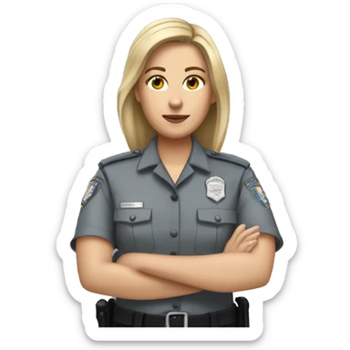 White Female correctional officer wearing grey Indiana department of corrections uniform  sticker