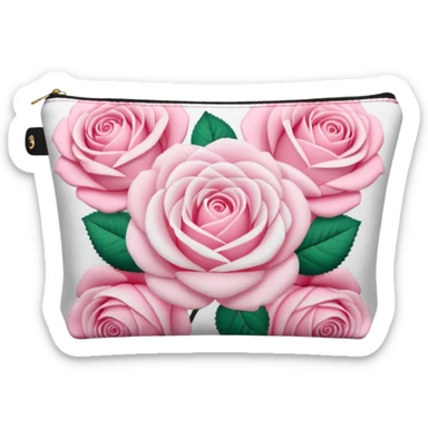 Pastel pink rose pattern makeup bag  sticker