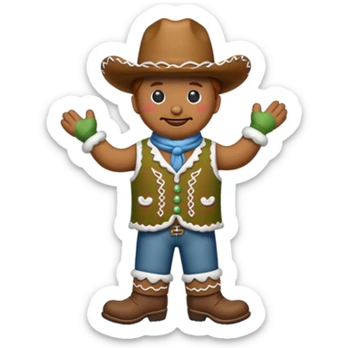 cowboy gingerbread sticker