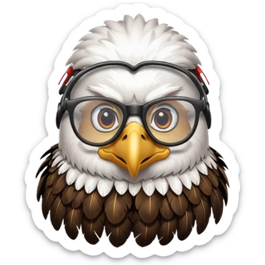 eagle with glasses sticker