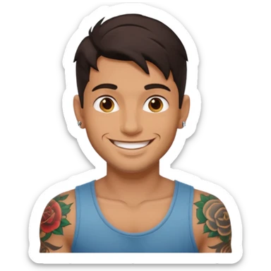 Italina guy with tattoos sticker