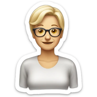 Anciana pelo corto liso rubia con gafas sticker