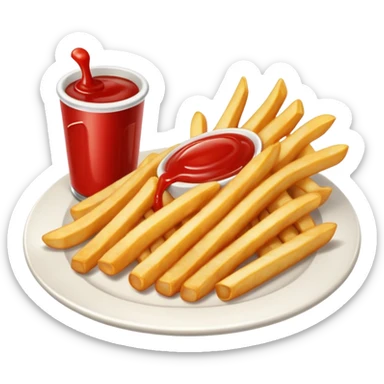 French fries with ketchup sticker