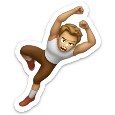 frustrated kicking can sticker